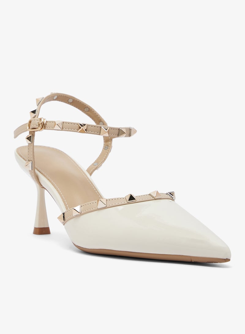 Ginger Stud Detail Mid Heel Pumps - Image 2